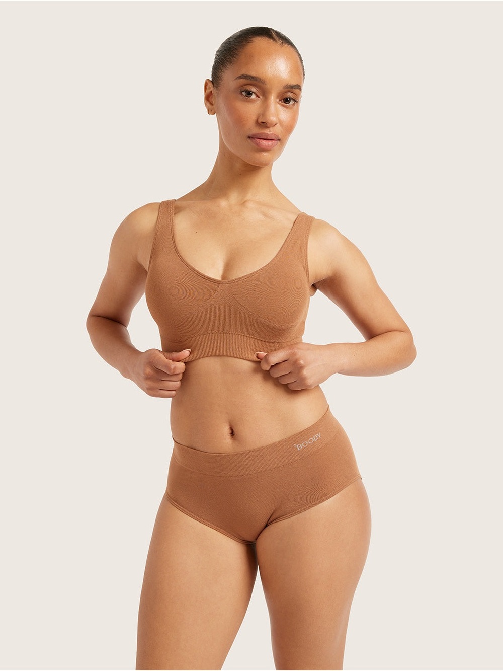 NWT | Boody | Padded Shaper Crop Bra | Nude | M